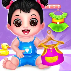 かわいい女の子の保育園とドレスアップ